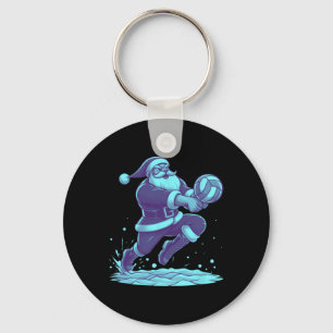 Volleyball Christmas Xmas Christmas Santa Volleyba Key Ring
