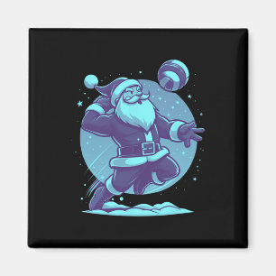 Volleyball Christmas Xmas Christmas Santa Volleyba Magnet