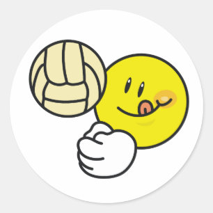 Volleyball Classic Round Sticker