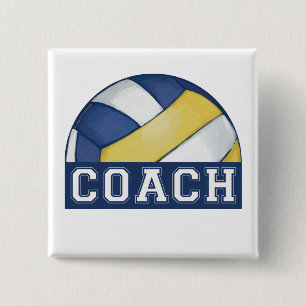 Volleyball Coach 15 Cm Square Badge