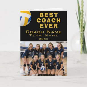 Volleyball Coach Best Dad Photo Thank You Card
