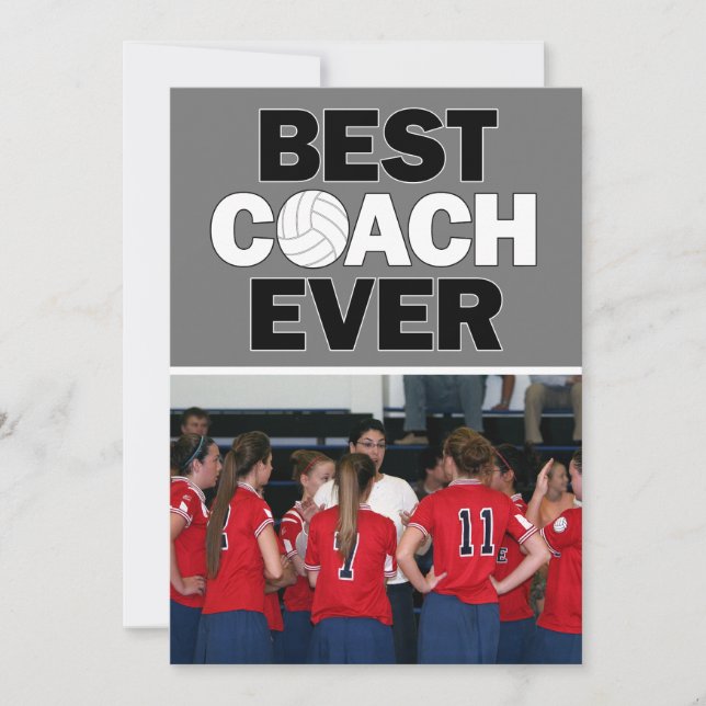 Volleyball Coach Best Ever Custom Photo Thank You (Front)