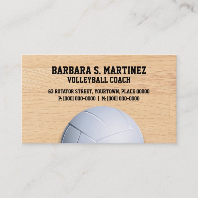 Volleyball Coach Business Card (Front)