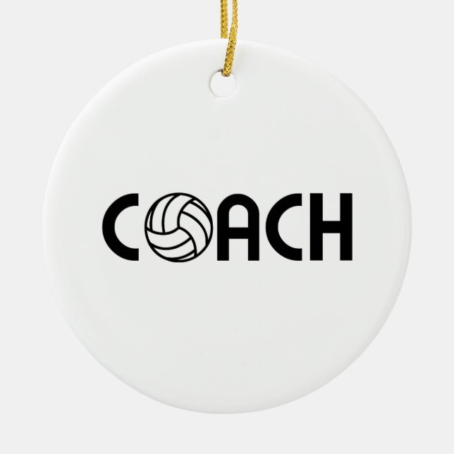 Volleyball Coach Ceramic Tree Decoration (Front)