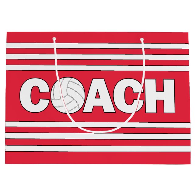 Volleyball Coach Custom Colour Sports Team Party Large Gift Bag (Front)