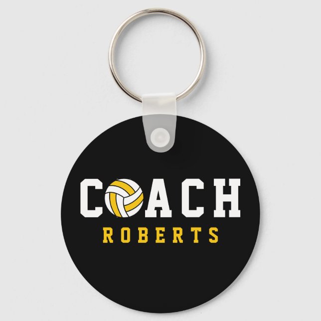 volleyball COACH [custom name] Key Ring (Front)