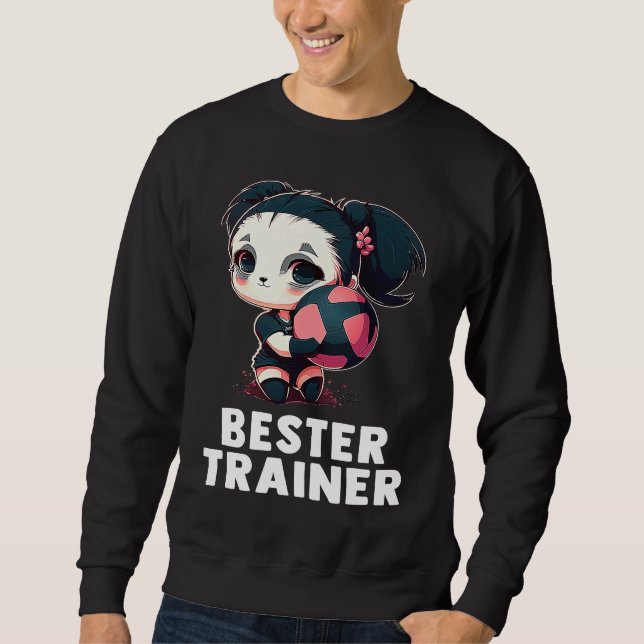 Volleyball coach  cute panda girl volleyball sweatshirt (Front)