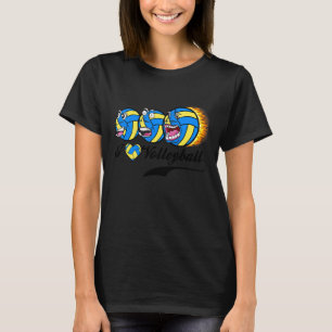 Volleyball Coach Dad Mum Faces I Heart Volleyball T-Shirt