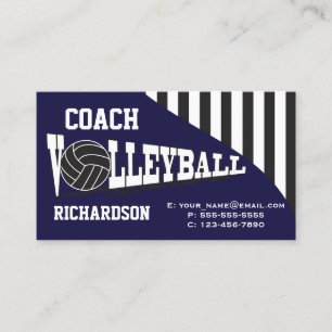 Volleyball Coach - Dark Blue Business Card