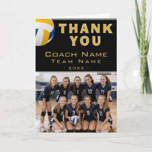 Volleyball Coach Player Name Photo Thank You Card