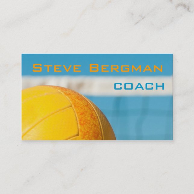 Volleyball Coach Player Trainer Team Game Business Card (Front)