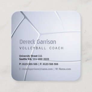 Volleyball Coach   Sport Square Business Card
