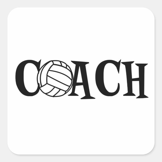 Volleyball Coach Square Sticker (Front)