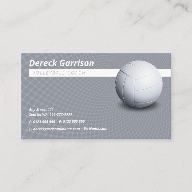 Volleyball Coach | Trainer Practice Lessons Business Card (Front)