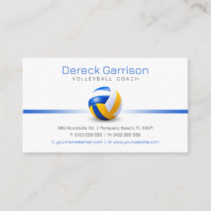 Volleyball Coach   Trainer Practice Lessons Business Card