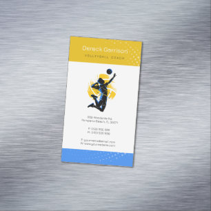 Volleyball Coach   Trainer Practice Lessons Magnetic Business Card