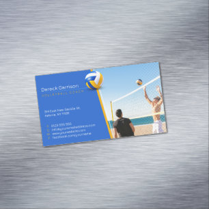 Volleyball Coach Trainer Practice Lessons Magnetic Business Card