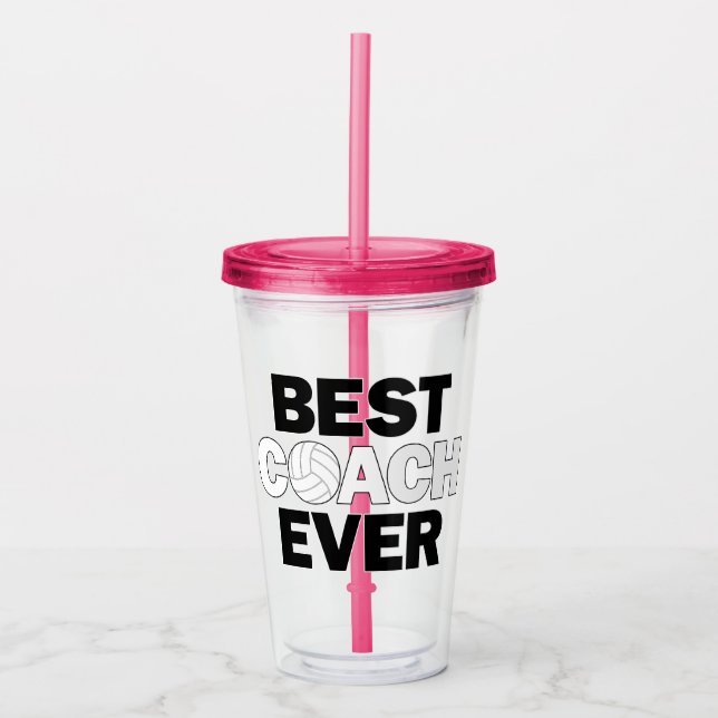 Volleyball Coach's Best Coach Ever Fun Sports Acrylic Tumbler (Front)