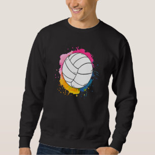Volleyball  Colour Splash Ball Colourful Volleybal Sweatshirt