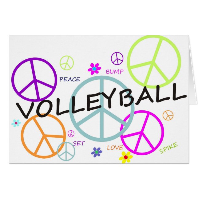 Volleyball Coloured Peace Signs (Front Horizontal)