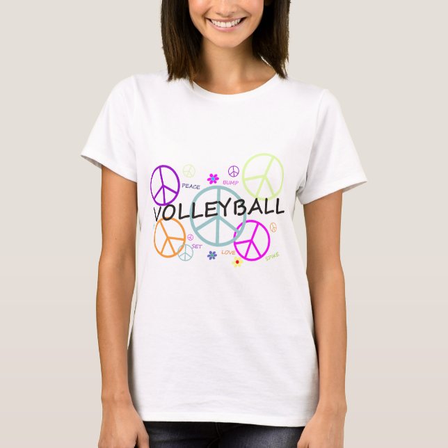 Volleyball Coloured Peace Signs T-Shirt (Front)