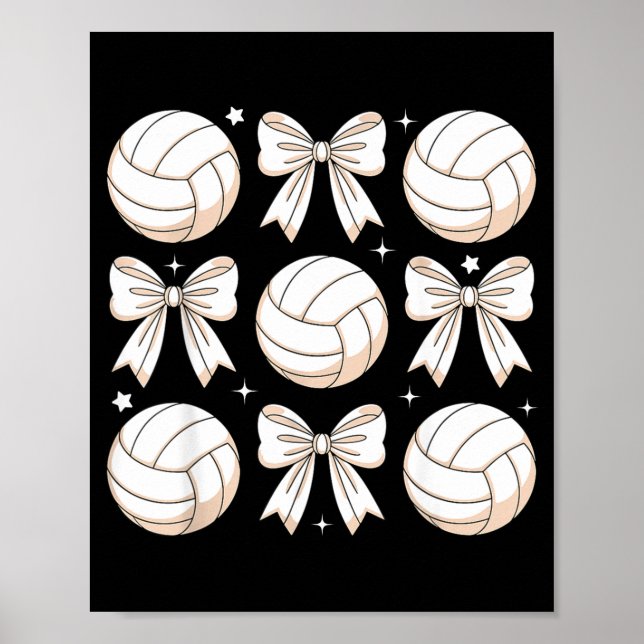 Volleyball Coquette Bow Volleyball Mama Sister  Poster (Front)