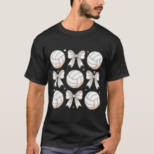 Volleyball Coquette Bow Volleyball Mama Sister T-Shirt