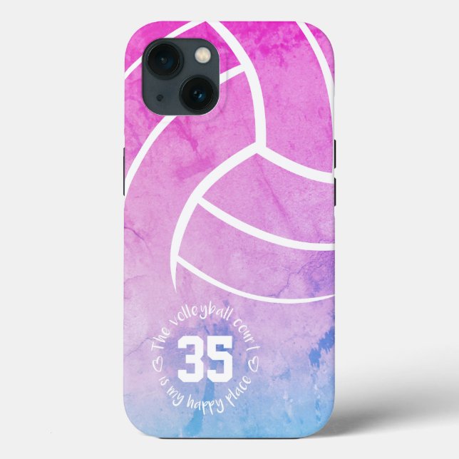 volleyball court my happy place girly pastels Case-Mate iPhone case (Back)