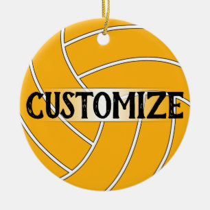 Volleyball Custom Colours & Text Christmas Ceramic Tree Decoration