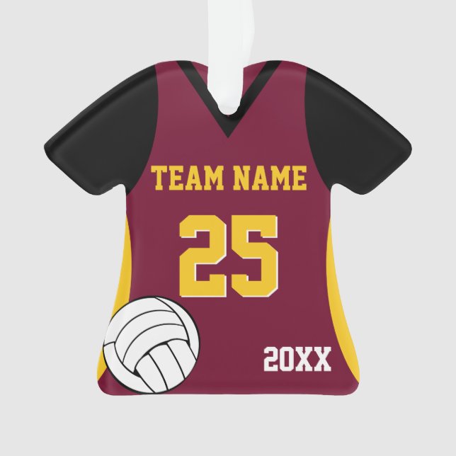 Volleyball Custom Colours with Photo Ornament (Front)