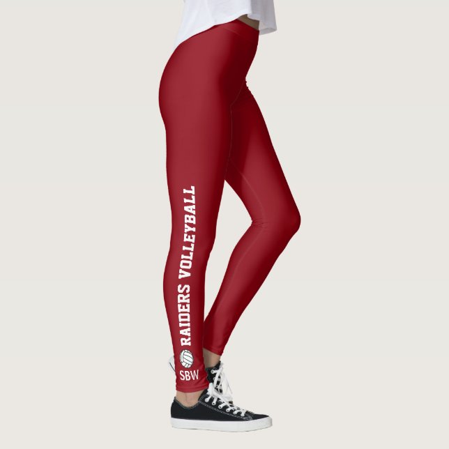 Volleyball Custom Leggings Team Name Monogram (Right)