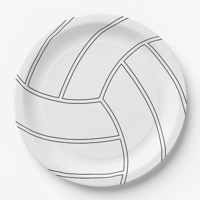 Volleyball Customisable Paper Party Plates (Front)