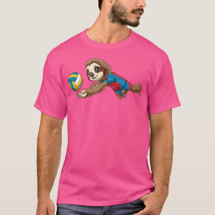 Volleyball Cute Sloth Boys Girls Sloth Digging Vol T-Shirt