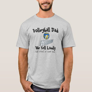 Volleyball Dad Blue/Yellow Personalise T-Shirt