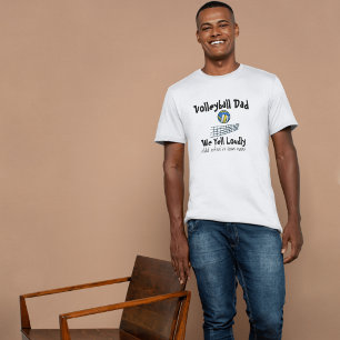 Volleyball Dad Blue/Yellow Personalise T-Shirt