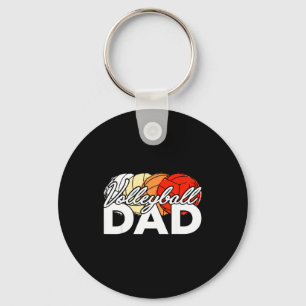Volleyball dad daddy cool father's day men retro key ring