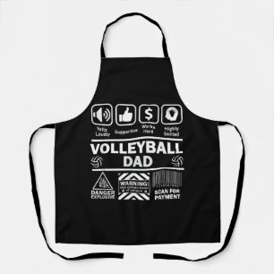 Volleyball Dad Funny Contents of Sports Father Apron