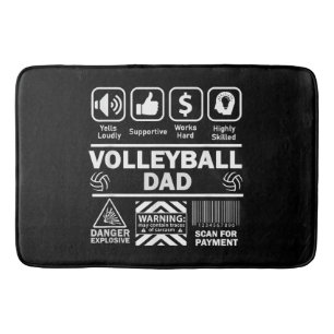 Volleyball Dad Funny Contents of Sports Father Bath Mat