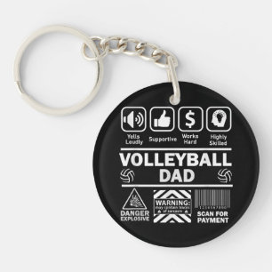 Volleyball Dad Funny Contents of Sports Father Key Ring
