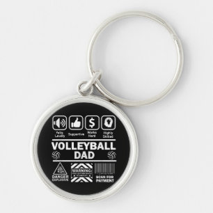 Volleyball Dad Funny Contents of Sports Father Key Ring