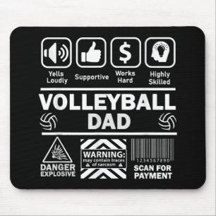 Volleyball Dad Funny Contents of Sports Father Mouse Pad