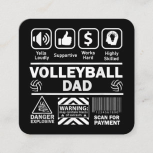 Volleyball Dad Funny Contents of Sports Father Square Business Card