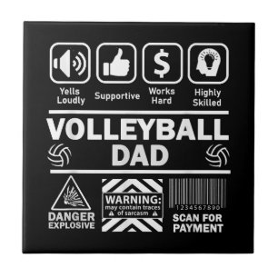 Volleyball Dad Funny Contents of Sports Father Tile