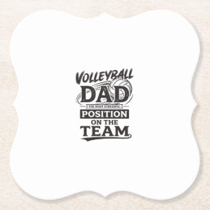 Volleyball Dad Funny Vintage Team Position Shirt_1 Paper Coaster