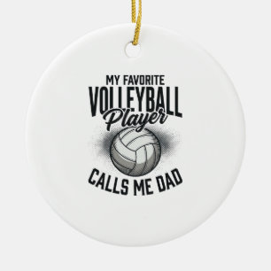 Volleyball Dad My Favourite Player Calls Me Dad De Ceramic Tree Decoration