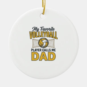 Volleyball Dad My Favourite Player Calls Me Dad De Ceramic Tree Decoration