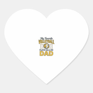 Volleyball Dad My Favourite Player Calls Me Dad De Heart Sticker
