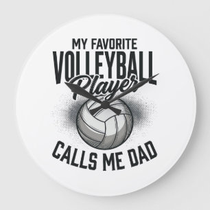 Volleyball Dad My Favourite Player Calls Me Dad De Large Clock