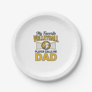 Volleyball Dad My Favourite Player Calls Me Dad De Paper Plate