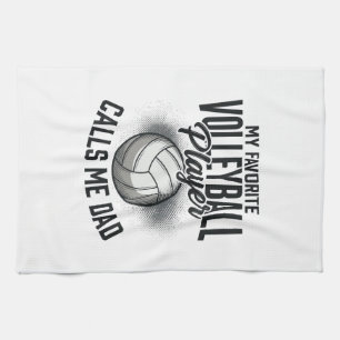 Volleyball Dad My Favourite Player Calls Me Dad De Tea Towel
